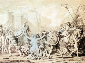 دراسة عن اغتصاب نساء سابين (بالقلم والحبر والألوان المائية والرسم بالقلم الرصاص) بواسطة جاك لويس ديفيد