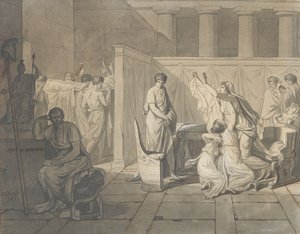 دراسة لـ The Lictors الذين يجلبون أجساد أبنائه لـ Brutus ، 1787. بواسطة جاك لويس ديفيد