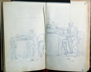 دراسة لصورة لويس السادس عشر والدلفين. رسم جاك لويس ديفيد (1748-1825) بواسطة جاك لويس ديفيد