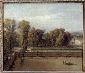 منظر لحديقة لوكسمبورغ في باريس لوحة لويس ديفيد (1748-1825). 1794. ح. 0،55 × 0،65 بواسطة جاك لويس ديفيد
