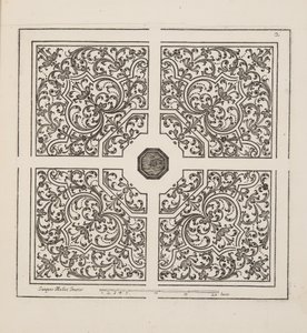 تصميم لـ Parterre ، من Theatre des Plans et Jardinages ، حانة. 1652 (نقش)