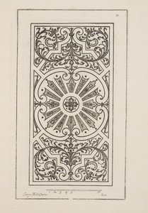 تصميم لـ Parterre ، من Theatre des Plans et Jardinages ، حانة. 1652 (نقش)
