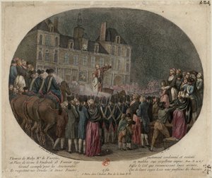 إعدام توماس دي ماهي ، ماركيز دي فافراس 1744-1790 ، 18 فبراير 1790 ، 1790. بواسطة جاك فيليب كاريسم