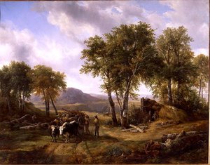 الحطابين يتركان الغابة في ميلاو ، 1832