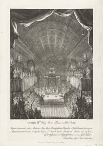 التقى Huwelijk van Willem IV مع prinses Anna ، 1734 جورج الثاني ماج: بريت: فرانك: وهيبر. حفل زفاف الملك بين آن (...) وويليام (...) الثلاثاء 14: أنو: 1733 (...) (العنوان على الكائن) بواسطة وليام كينت