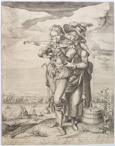The Crossbowman و Milkmaid ، ج. 1610. بواسطة جاك دي جين الأصغر