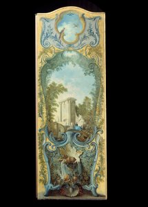 الأثاث: رسم شاشة على ورق maroufle لجاك دي لاجوي (1686-1761) من القرن الثامن عشر بواسطة جاك دي لاجوي