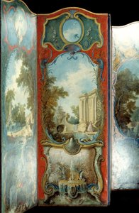 الأثاث: رسم شاشة على ورق maroufle لجاك دي لاجوي (1686-1761) من القرن الثامن عشر بواسطة جاك دي لاجوي