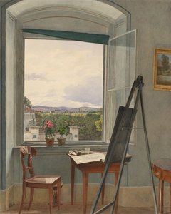 منظر من استوديو الفنانين في Alservorstadt نحو دورنباخ ، 1836
