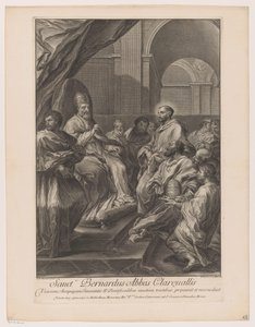Heilige Bernardus van Clairvaux voor paus Innocent II Sanctus Bernardus Abbot of Clareuallis (العنوان على الكائن) بواسطة كارلو ماراتا