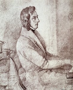 صورة لفريدريك شوبان (1810-1849) ، ملحن بولندي. - رسم Goetzenberger بواسطة جاكوب جوتزنبرجر