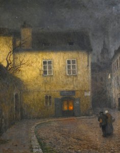 زاوية شارع في براغ par Schikaneder ، Jakub (1855-1924) ، ج. 1900 - زيت على قماش