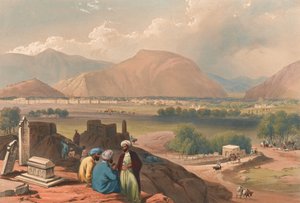 "Caubul [كذا] ، من أرض دفن على جبل ريدج ، شمال شرق المدينة" (طباعة حجرية ، ملونة) بواسطة جيمس (بعد) أتكينسون