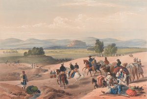 "الاقتراب من قلعة الكويتة [كذا]" ، حوالي عام 1839 (مطبوعة حجرية ، ملونة)