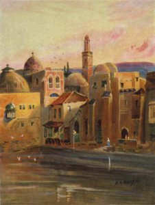 بركة حزقيا في القدس (لون ليثو) بواسطة جيمس (بعد) كلارك