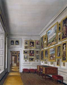 غرفة سحب الملكة ، نقش ويليام جيمس بينيت (1787-1844) ، بناءً على تصميم جيمس ستيفانوف (كاليفورنيا 1788-1874) ، من تاريخ المساكن الملكية بواسطة جيمس (بعد) ستيفانوف