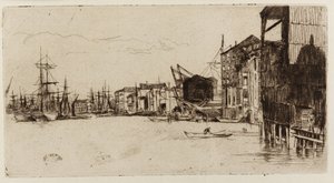 رصيف التجارة الحرة ، 1877. بواسطة جيمس أبوت ماكنيل ويسلر