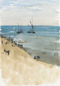 الأخضر والفضي - البحر الساطع ، دييب ، حوالي 1883-85 (ألوان مائية وغواش على ورق) بواسطة جيمس أبوت ماكنيل ويسلر