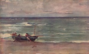 الوئام باللون الأزرق والفضي: Beaching The Boat ، Etretat ، c1897