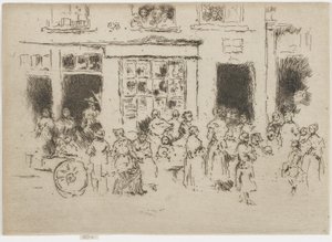 هاي ستريت ، بروكسل ، 1887 (النقش على الورق) بواسطة جيمس أبوت ماكنيل ويسلر
