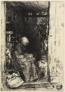La Vieille aux Loques من "Twelve Etchings from Nature" بواسطة جيمس أبوت ماكنيل ويسلر