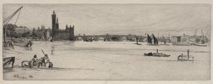 جسر وستمنستر القديم ، 1859. بواسطة جيمس أبوت ماكنيل ويسلر