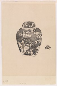 جرة الزنجبيل بيضاوية الشكل مع غطاء على شكل جرس ، 1878. بواسطة جيمس أبوت ماكنيل ويسلر