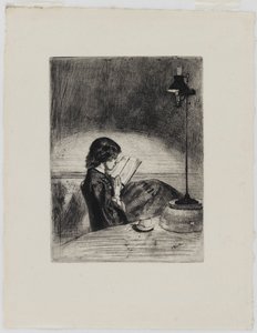 القراءة بواسطة Lamplight ، 1858. بواسطة جيمس أبوت ماكنيل ويسلر