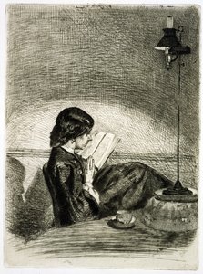 قراءة من قبل Lamplight ، 1858 بواسطة جيمس أبوت ماكنيل ويسلر