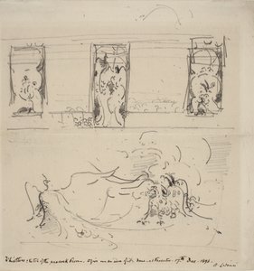 رسم تخطيطي لغرفة الطاووس ، 1898 بواسطة جيمس أبوت ماكنيل ويسلر
