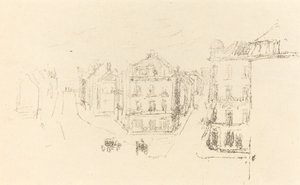 رسم المحاكمة: Grand Rue ، Dieppe ، c. 1891. بواسطة جيمس أبوت ماكنيل ويسلر