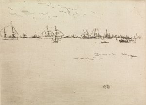 سفن القوات ، من مجموعة من اثني عشر نقشًا بعنوان الاستعراض البحري ، 1887 بواسطة جيمس أبوت ماكنيل ويسلر