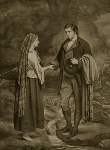 خطوبة روبرت بيرنز وهايلاند ماري ، 1785 ، رسم توضيحي من "قصة هتشنسون عن الأمة البريطانية" ، ج .1923 بواسطة جيمس آرتشر