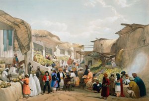 بازار في كابول خلال موسم الفاكهة ، الحرب الأنغلو-أفغانية الأولى ، 1838-1842