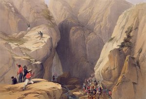مدخل ممر كوجاك من باروش ، من "اسكتشات في أفغونستان" ، نقشها تشارلز هاجي (1810-1888) ولويس هاجي (1806-1885) ، نشرها هنري جريفز ، 1842