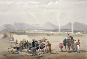 مدينة قندهار ، من "اسكتشات في أفغانستان" ، نقشها تشارلز هاغي (1810-1888) ولويس هاغي (1806-1885) نشرها هنري جريفز ، 1842
