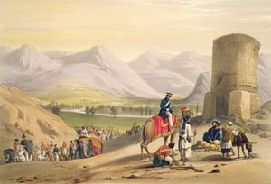 وادي الميدان ، من "اسكتشات في أفغانستان" ، نقشها تشارلز هاغي (1810-1888) ولويس هاغي (1806-1885) نشرها هنري جريفز ، 1842