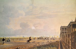 منظر لصف Esplanade من طريق Chouringhee ، كالكوتا ، منقوش بواسطة روبرت هافيل ، حانة. 1824