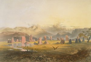Castlerigg Stone Circle بالقرب من كيسويك ، من "منطقة البحيرة الإنجليزية" ، 1853 بواسطة جيمس بيكر باين