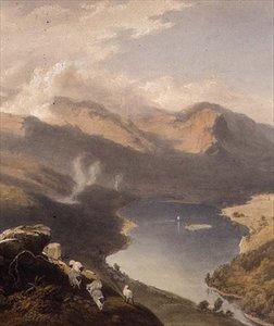 Grasmere من Langdale Fell ، تفاصيل البحيرة ، من "منطقة البحيرة الإنجليزية" ، 1853 بواسطة جيمس بيكر باين