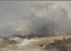 رصيف Littlehampton على ساحل ساسكس ، حوالي عام 1842 (زيت على قماش) بواسطة جيمس بيكر باين