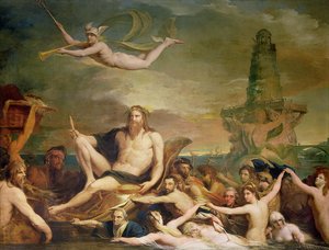 التجارة ، أو انتصار التايمز ، الرابع في سلسلة تقدم الثقافة والمعرفة البشرية ، c.1777-84 بواسطة جيمس باري