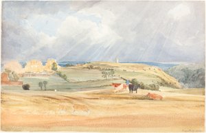 منظر طبيعي مع ماشية سومرست ، 1830.