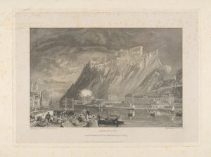 Ehenbreitstein ، أثناء هدم القلعة في عام 1817 من رصيف Coblentz.