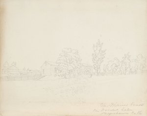 السيد ماينز هاوس على ديروينت ليك ، شركة سسكويهانا ، 1843 (الجرافيت على ورق نسج كريمي) بواسطة جيمس ديفيد سميلي