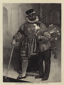 The Beefeater والطبال ، رسم تخطيطي في البرج بواسطة جيمس درومجول لينتون
