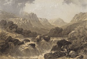 سقوط Tummel (chromolitho) بواسطة جيمس دوفيلد هاردينج