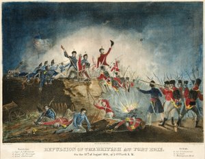 نفور البريطانيين في فورت إيري ، في 15 أغسطس 1814 ، في الساعة 2 صباحًا ، حانة. 1841 ، (النقش اليدوي)
