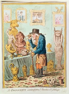 A Cognocenti تفكر في جمال يي أنتيك ، التي نشرتها هانا همفري ، 1801 (النقش الملون يدويًا) بواسطة جيمس جيلراي