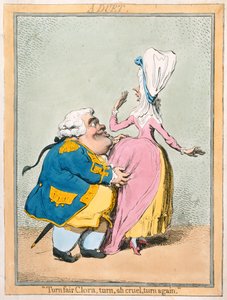 دويتو: &39;Turn Fair Clora ، بدوره ، آه قاسية ، بدوره مرة أخرى&39; التي نشرتها هانا همفري في 1792 (النقش الملون يدويًا)